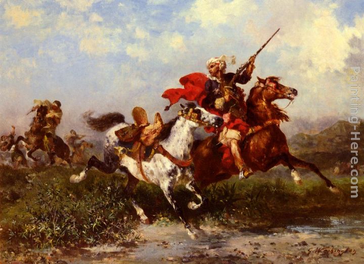 Combats De Cavaliers Arabes painting - Georges Washington Combats De Cavaliers Arabes art painting